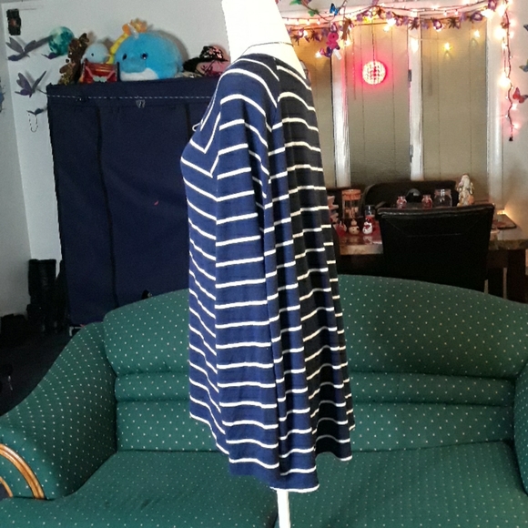 Old Navy blue and white striped womens top - Picture 2 of 6